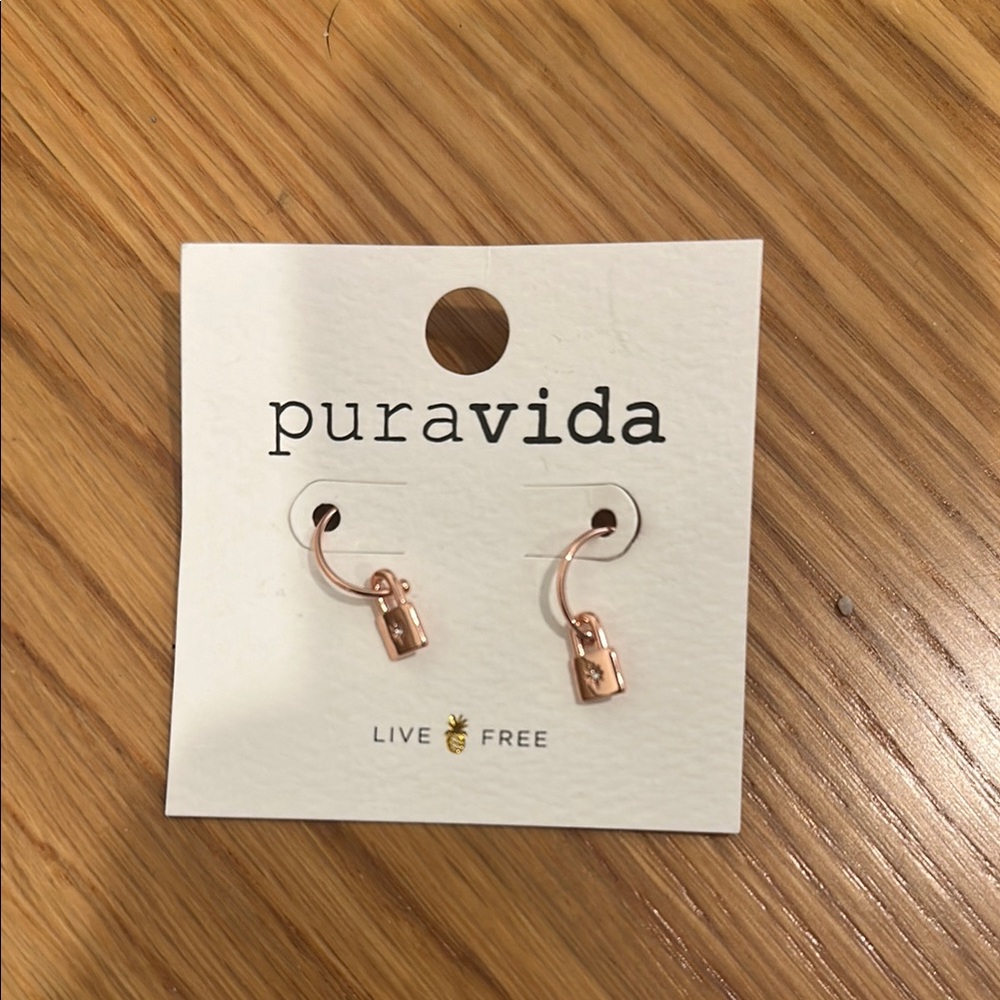 Pura Vida Rose Gold Mini Hoops
